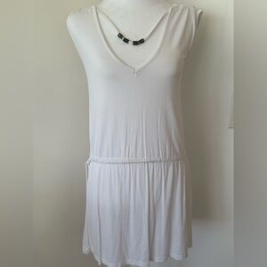 3/$25 Women's V-Neck Drawstring Beach Dress - White